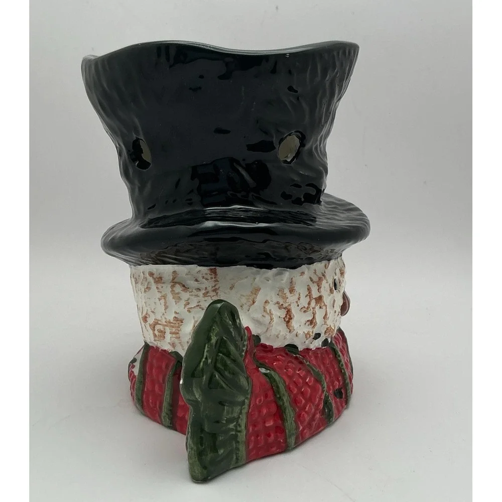 Snowman with Red Scarf, Black Top Hat, Oil/Wax‎ Melt Tea Light Warmer